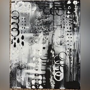 Abstract Black and White Canvas Art